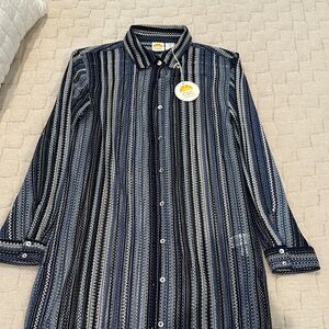 C&C California Navy, Black & White Striped Women's Swim Coverup
